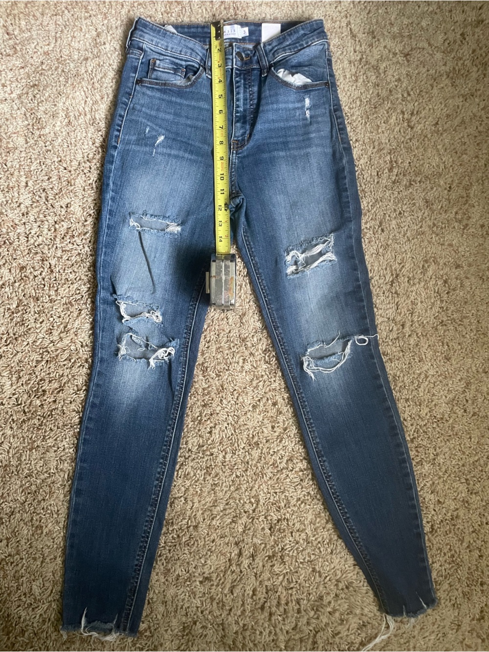 Oasis Women's Distressed Skinny Jeans — Blue Denim